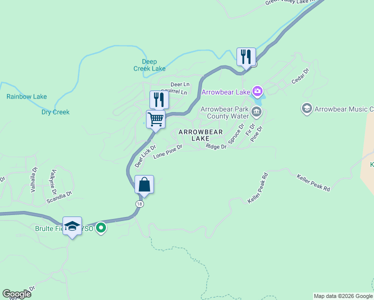 map of restaurants, bars, coffee shops, grocery stores, and more near 32972 Lone Pine Drive in Apple Valley
