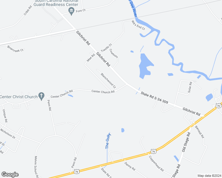 map of restaurants, bars, coffee shops, grocery stores, and more near 3313 Mae Road in Mullins