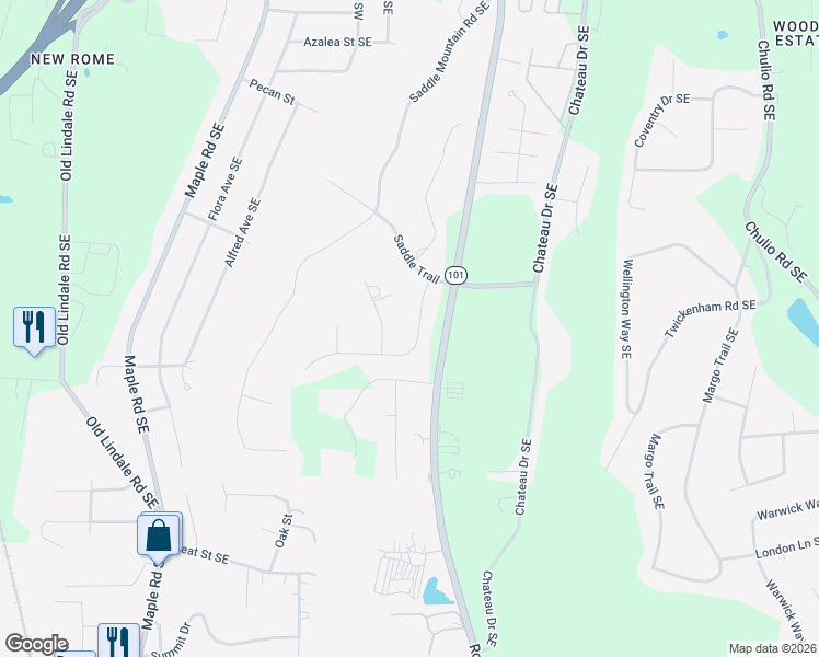map of restaurants, bars, coffee shops, grocery stores, and more near 409 Pheasant Run in Rome