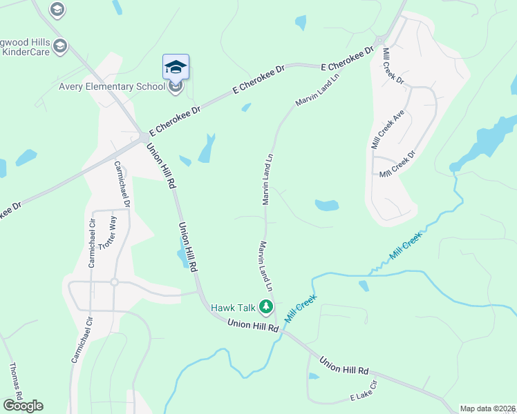 map of restaurants, bars, coffee shops, grocery stores, and more near 575 Marvin Land Lane in Canton