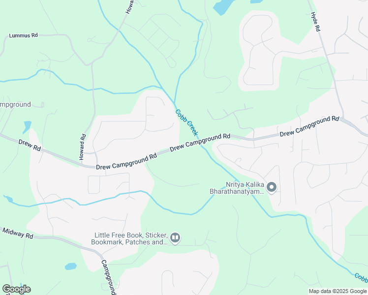 map of restaurants, bars, coffee shops, grocery stores, and more near 4235 Drew Campground Road in Alpharetta