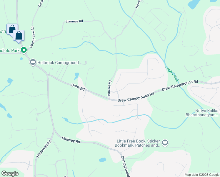 map of restaurants, bars, coffee shops, grocery stores, and more near 854 Howard Road in Alpharetta