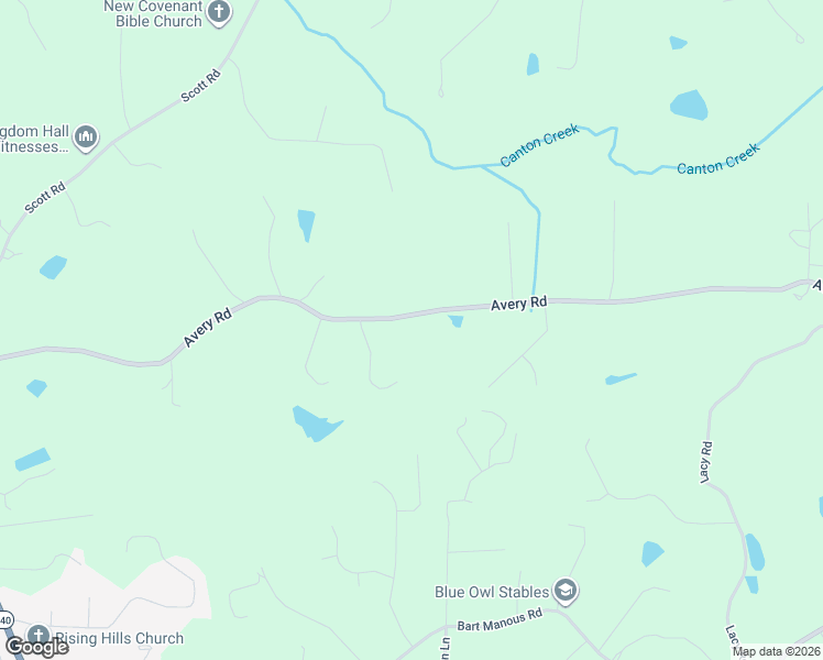 map of restaurants, bars, coffee shops, grocery stores, and more near 1205 Avery Road in Canton