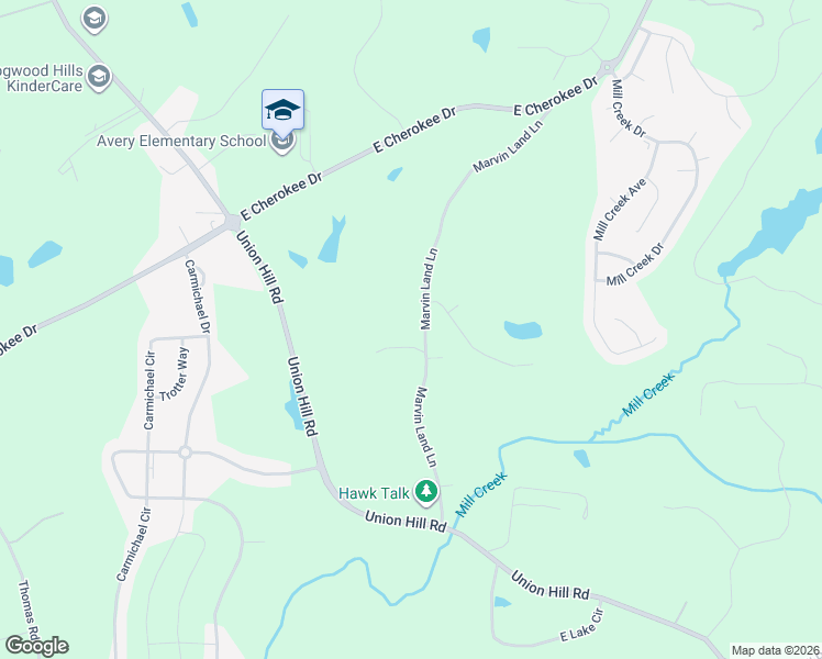 map of restaurants, bars, coffee shops, grocery stores, and more near 575 Marvin Land Lane in Canton