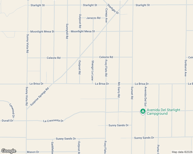 map of restaurants, bars, coffee shops, grocery stores, and more near 61377 La Brisa Drive in Joshua Tree