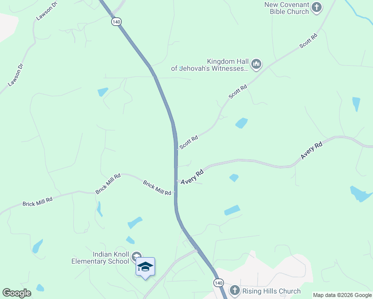 map of restaurants, bars, coffee shops, grocery stores, and more near 160 Scott Road in Canton