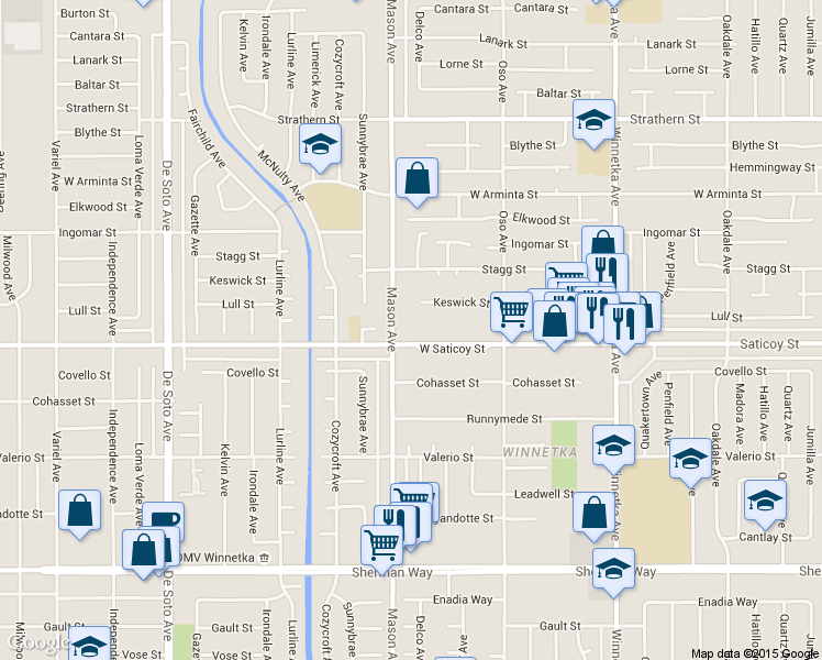 map of restaurants, bars, coffee shops, grocery stores, and more near in Los Angeles