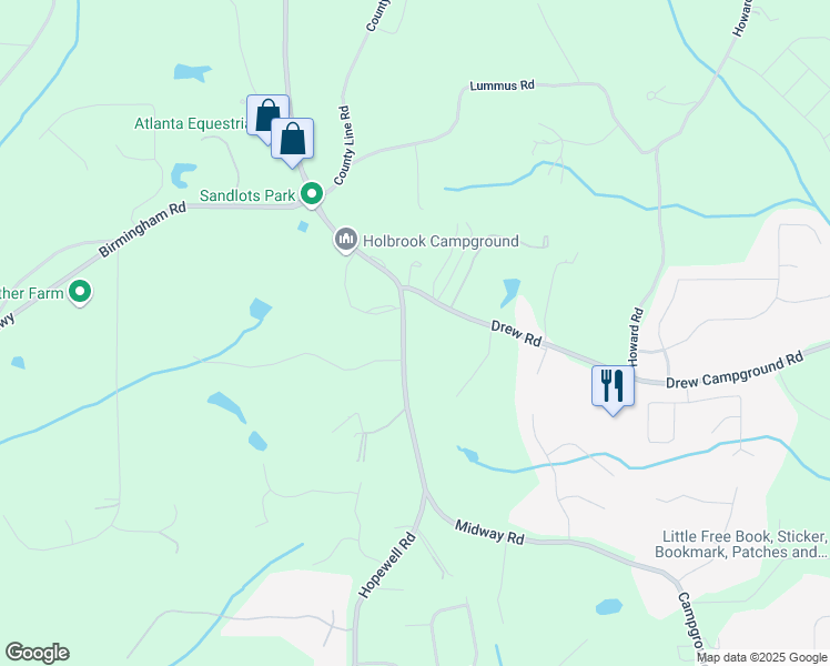map of restaurants, bars, coffee shops, grocery stores, and more near 2687 Holbrook Campground Road in Alpharetta
