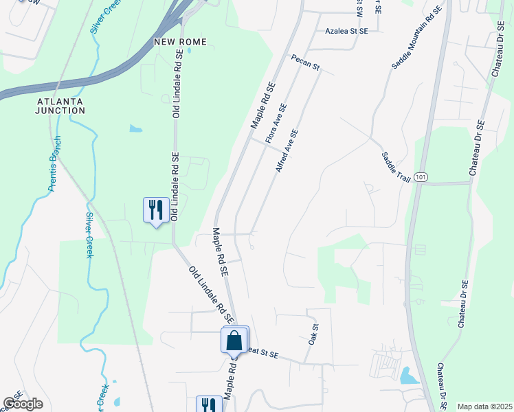 map of restaurants, bars, coffee shops, grocery stores, and more near 320 Alfred Avenue Southeast in Rome