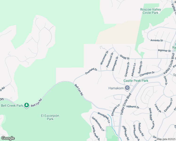 map of restaurants, bars, coffee shops, grocery stores, and more near 24665 Overland Drive in Los Angeles