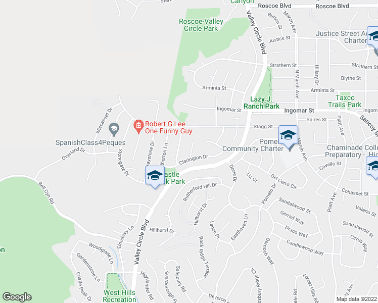 map of restaurants, bars, coffee shops, grocery stores, and more near 7511 Sedgewick Court in Los Angeles