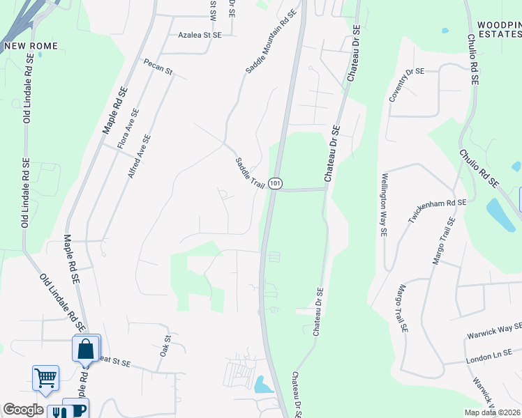 map of restaurants, bars, coffee shops, grocery stores, and more near 412 Pheasant Run in Rome