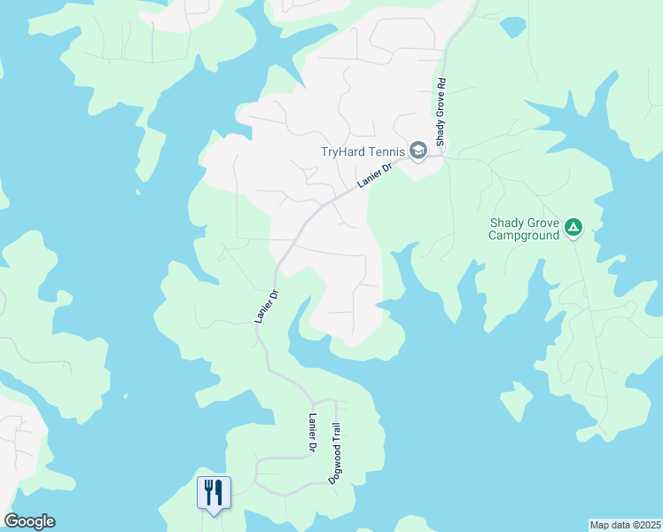 map of restaurants, bars, coffee shops, grocery stores, and more near 7636 Chestnut Hill Road in Cumming