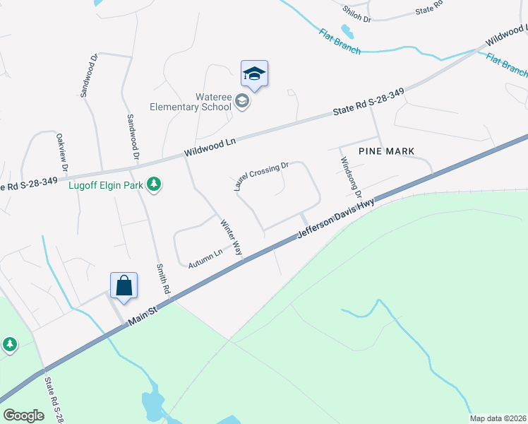 map of restaurants, bars, coffee shops, grocery stores, and more near 145 Laurel Crossing Drive in Lugoff