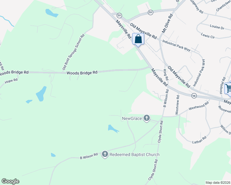 map of restaurants, bars, coffee shops, grocery stores, and more near 282 Honeysuckle Drive in Commerce