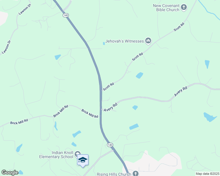 map of restaurants, bars, coffee shops, grocery stores, and more near 216 Scott Road in Canton