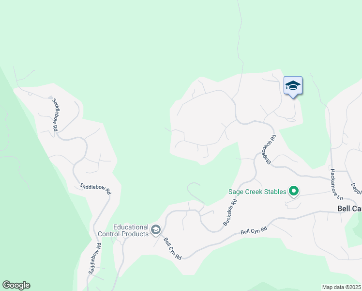 map of restaurants, bars, coffee shops, grocery stores, and more near 68 Ranchero Road in Bell Canyon