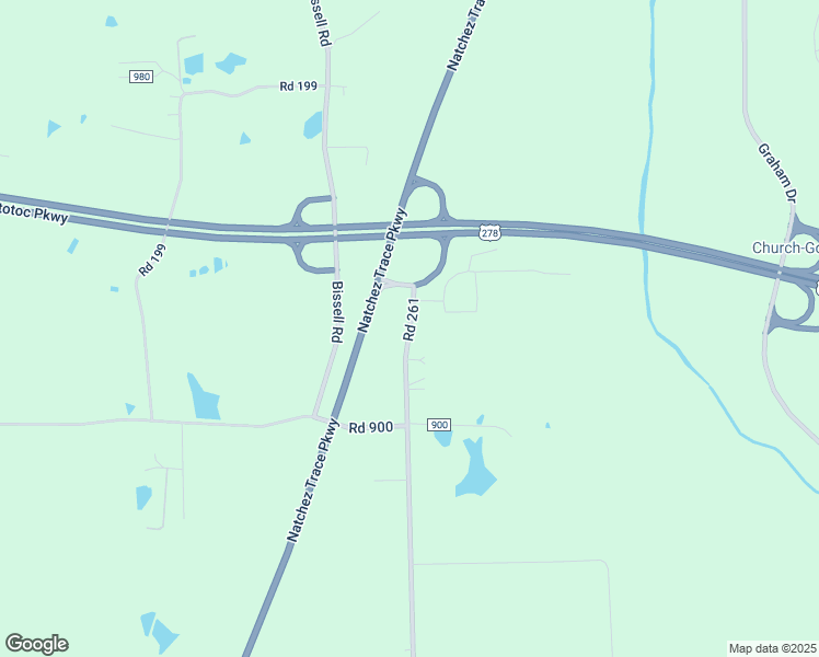 map of restaurants, bars, coffee shops, grocery stores, and more near 114 Road 261 in Tupelo