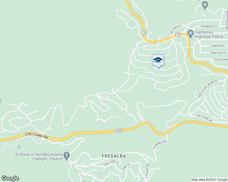 map of restaurants, bars, coffee shops, grocery stores, and more near 30764 Live Oak Drive in Running Springs