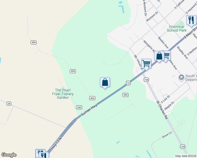 map of restaurants, bars, coffee shops, grocery stores, and more near 20-198 Piedmont Road in Bishopville