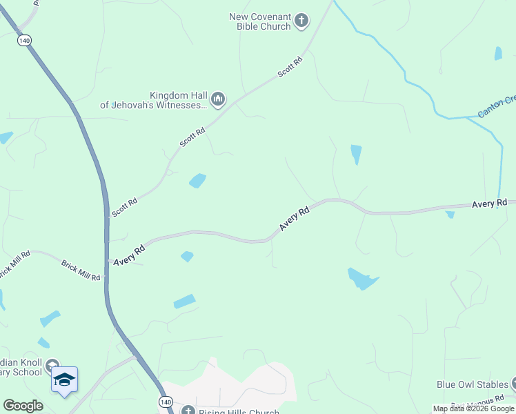 map of restaurants, bars, coffee shops, grocery stores, and more near 669 Avery Road in Canton