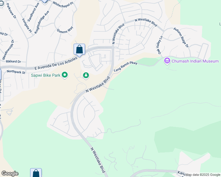 map of restaurants, bars, coffee shops, grocery stores, and more near 2863 Hickory Wood Lane in Thousand Oaks