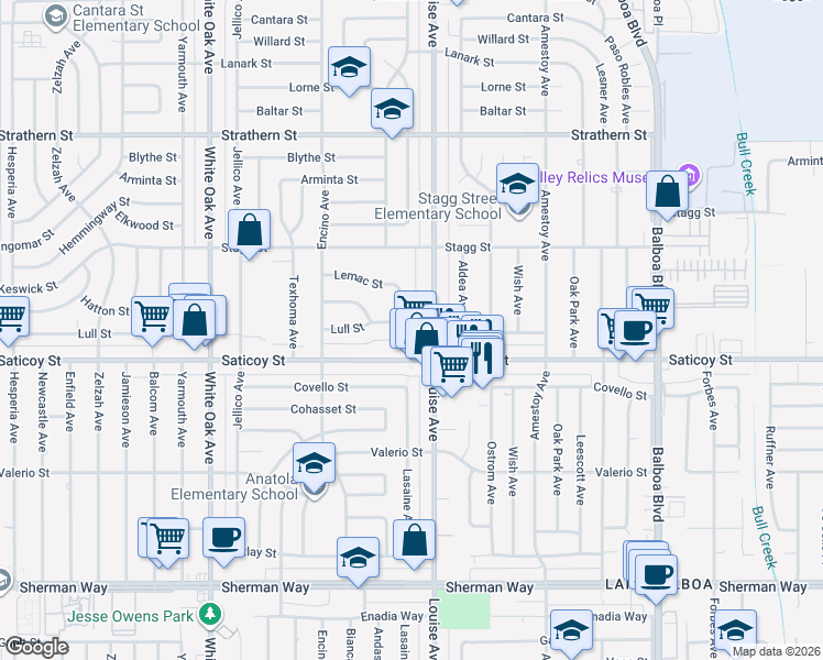 map of restaurants, bars, coffee shops, grocery stores, and more near in Los Angeles