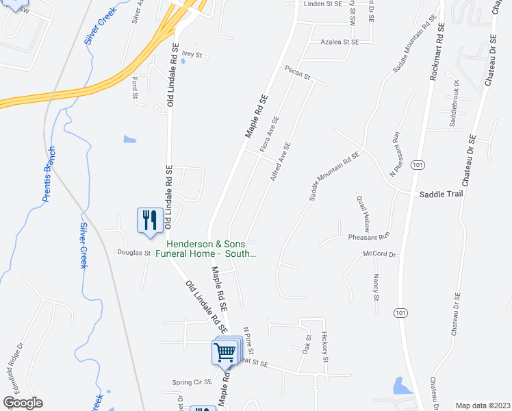 map of restaurants, bars, coffee shops, grocery stores, and more near 320 Alfred Avenue Southeast in Rome