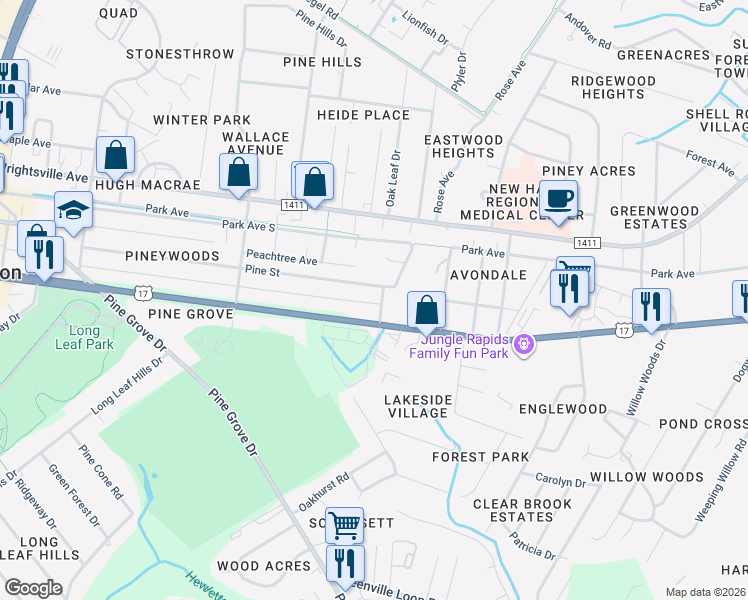 map of restaurants, bars, coffee shops, grocery stores, and more near 208 51st St in Wilmington