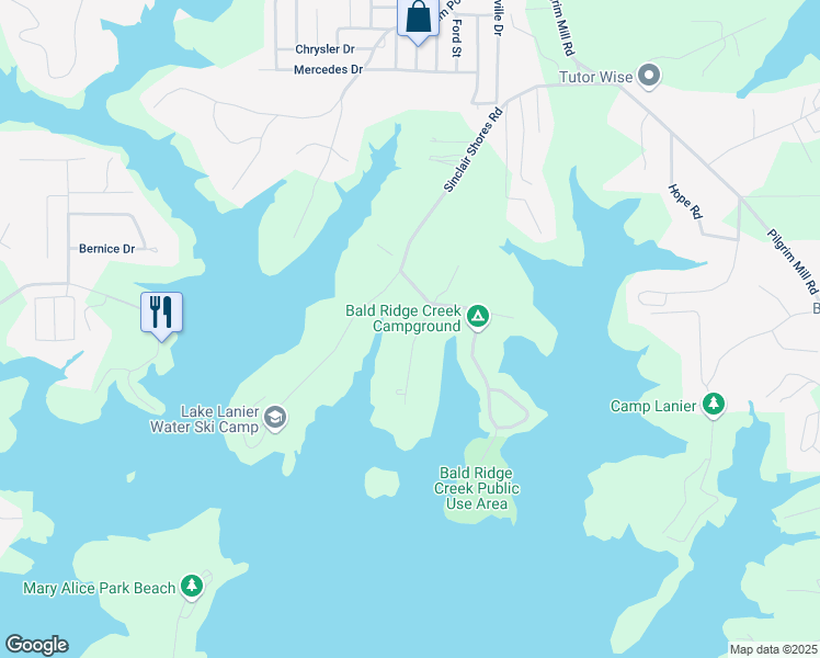 map of restaurants, bars, coffee shops, grocery stores, and more near 4060 Merritt Drive in Cumming