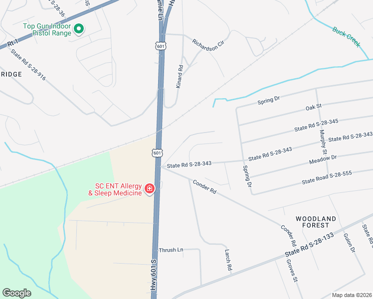 map of restaurants, bars, coffee shops, grocery stores, and more near 205 Evans Road in Lugoff