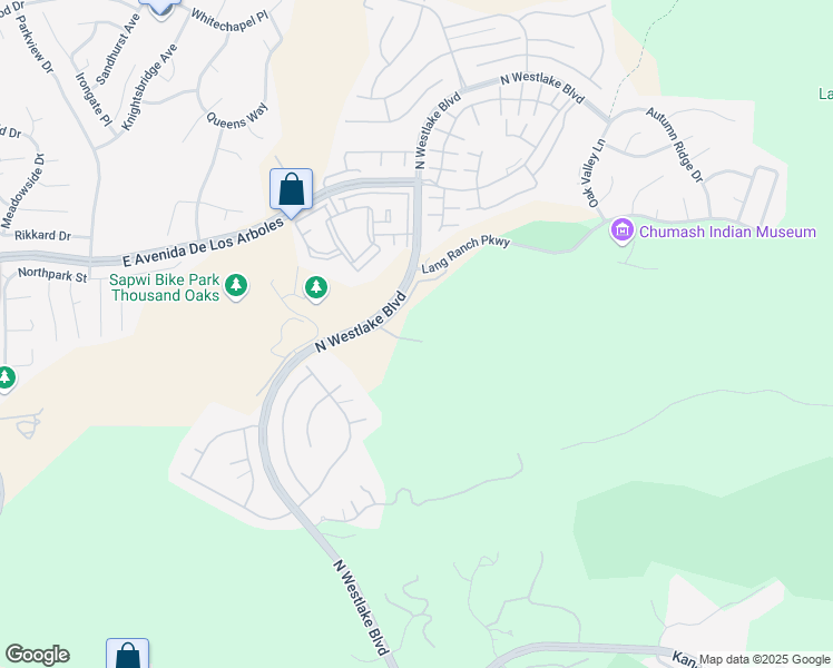 map of restaurants, bars, coffee shops, grocery stores, and more near 2863 Hickory Wood Lane in Thousand Oaks