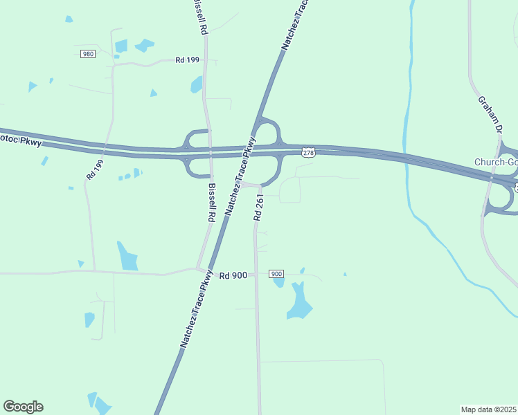 map of restaurants, bars, coffee shops, grocery stores, and more near 114-164 Road 261 in Tupelo
