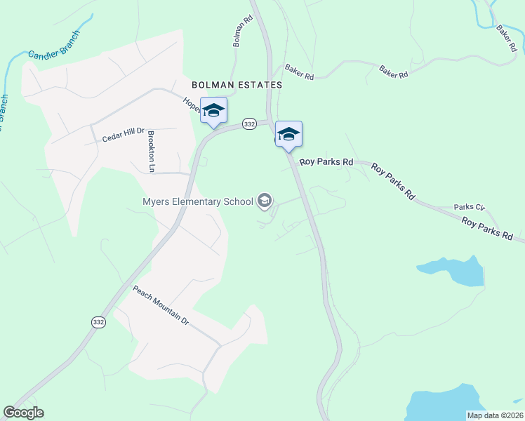 map of restaurants, bars, coffee shops, grocery stores, and more near 2676 Candler Rd in Gainesville