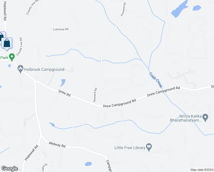 map of restaurants, bars, coffee shops, grocery stores, and more near 4660 Hamptons Drive in Alpharetta