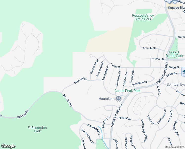 map of restaurants, bars, coffee shops, grocery stores, and more near 24589 Overland Drive in Los Angeles