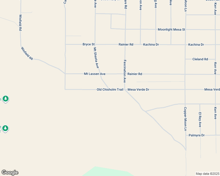 map of restaurants, bars, coffee shops, grocery stores, and more near Old Chisholm Trail in San Bernardino County