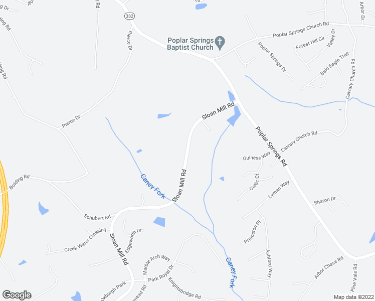 map of restaurants, bars, coffee shops, grocery stores, and more near 3994 Sloan Mill Road in Gainesville