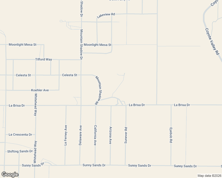 map of restaurants, bars, coffee shops, grocery stores, and more near 64060 La Brisa Drive in Joshua Tree