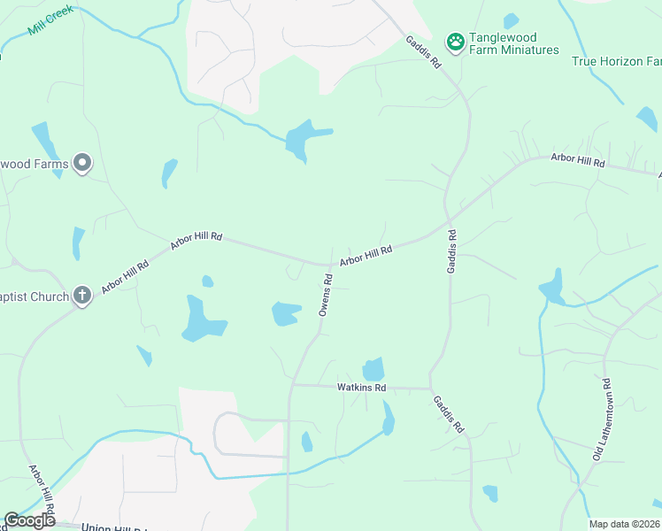 map of restaurants, bars, coffee shops, grocery stores, and more near 1601 Arbor Hill Road in Canton