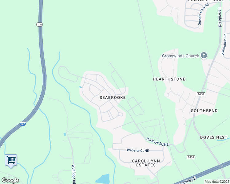 map of restaurants, bars, coffee shops, grocery stores, and more near 577 Draymore Drive Northeast in Leland