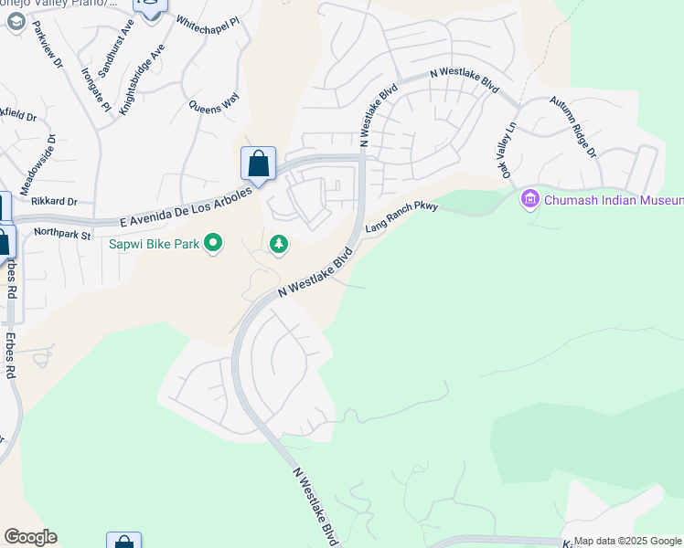 map of restaurants, bars, coffee shops, grocery stores, and more near 2354 Fountain Crest Lane in Thousand Oaks