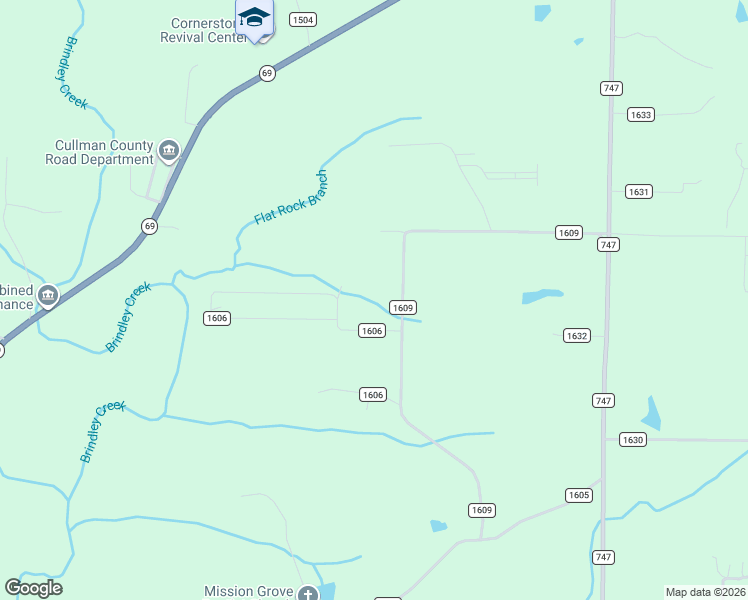 map of restaurants, bars, coffee shops, grocery stores, and more near C 3rd Avenue Northeast in Cullman