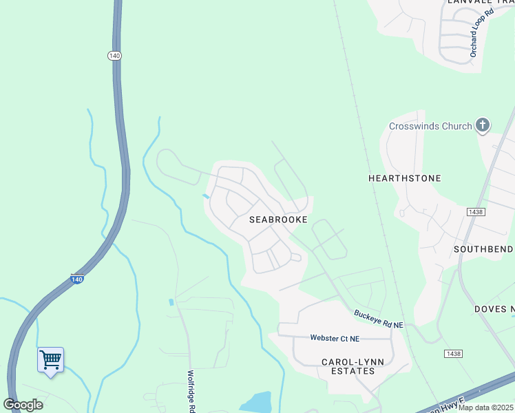 map of restaurants, bars, coffee shops, grocery stores, and more near 8142 Thatcher Lane in Belville