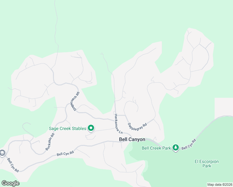map of restaurants, bars, coffee shops, grocery stores, and more near 60 Hackamore Lane in Bell Canyon