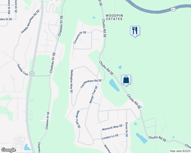 map of restaurants, bars, coffee shops, grocery stores, and more near 0 Wellington Way Southeast in Rome