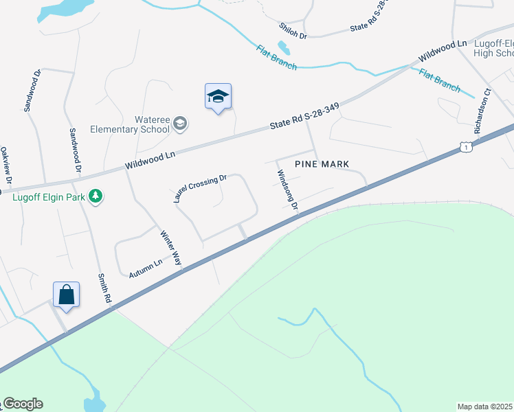 map of restaurants, bars, coffee shops, grocery stores, and more near 12 Laurel Crossing Drive in Lugoff