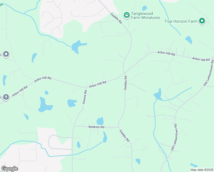map of restaurants, bars, coffee shops, grocery stores, and more near 1601-1901 Arbor Hill Road in Lathemtown