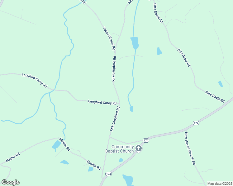 map of restaurants, bars, coffee shops, grocery stores, and more near Kirk-Langford Road in Madison County