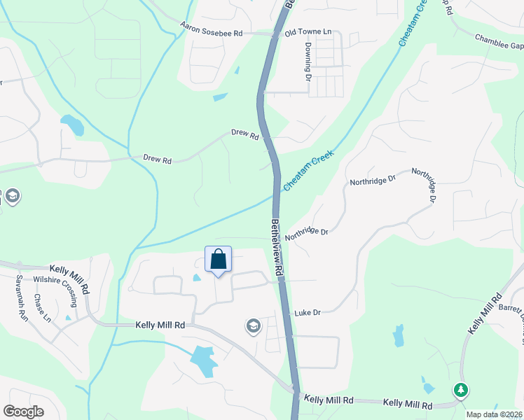 map of restaurants, bars, coffee shops, grocery stores, and more near 3806 Bethelview Road in Cumming